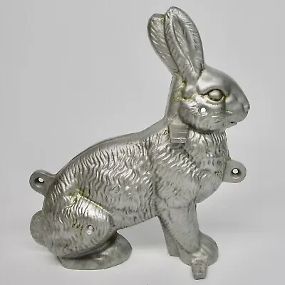 Vintage Chocolate Mold Easter Bunny Rabbit Half 1/2 Metal Large 10  Display 1 Pc • $29.99