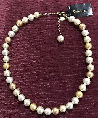 Beautiful Cookie Lee Jewelry Hand Knotted Pearl Necklace - New Adjustable • $9.50