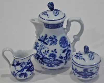 Rare! Discontinued Meissen Design  Mini / Miniature Blue Onion 5 Pc Tea Set New • $94.99