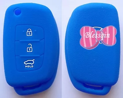 $8.99 • Buy BLUE SILICONE CAR FLIP KEY COVER FOR HYUNDAI I10 I20 I30 IX35 ELANTRA ACCENT