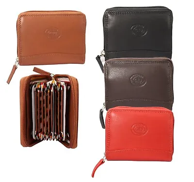 New Design Real Leather ID Credit Card Holder Wallet Pocket Case Note Cardholder • £11.39