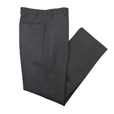 Zanella Pants Mens 34x32 Gray Flat Front Wool Dress Slacks Trousers Todd Suit • $35