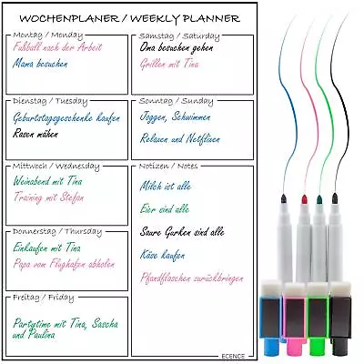 £11.73 • Buy Weekly Menu Planner Magnetic Fridge Meal Plan Whiteboard Calendar Kitchen Family