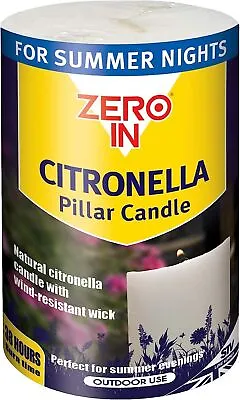 Zero In STV426 The Buzz Citronella Pillar Candle (38 Hours Burn Time For... • £6.58