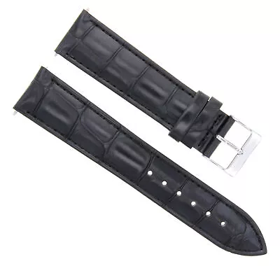 20mm Italian Leather Watch Band Strap For Bulova Accutron Watch 20/18mm Black • $17.95