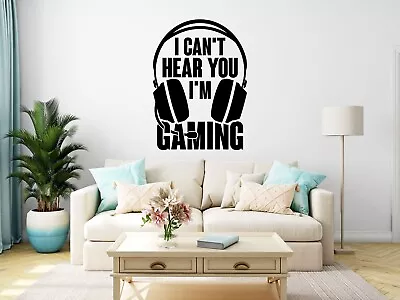 £3.99 • Buy Gaming Sticker Wall I Can't Hear You Decal Removable Kids Room Bedroom Xbox PS5