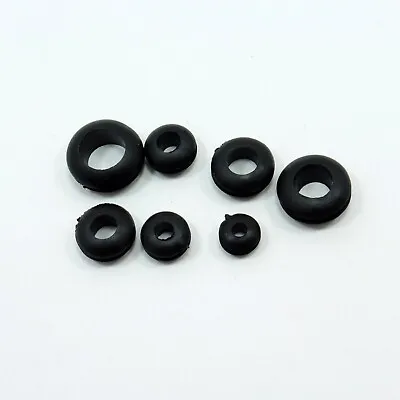 Double Sided  Hole Rubber Grommet Open Gasket Wiring Cable Ring Cord Black • £2.52