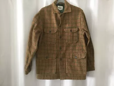 Vtg Woolrich Brown Plaid Wool Jacket Shirt Made In USA Mens 40 Unlined Buttoned • $32