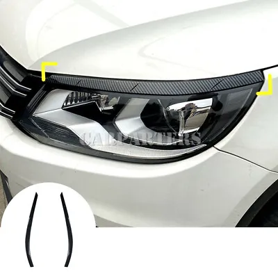For VW Tiguan MK1 Carbon Fiber Look Headlight Eye Lid Eyebrow Cover 2011-2016 • $24.33
