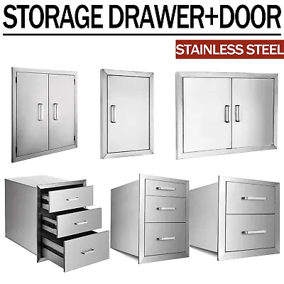 $45.90 • Buy BBQ Double Single Doors Drawer Outdoor Kitchen Stainless Steel Access USA
