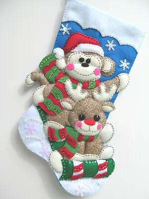 £141.15 • Buy Sock Monkey Felt Christmas Stocking Design Works Finished From Kit 18” Reindeer