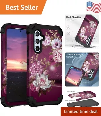 Galaxy A54 5G Case - Heavy Duty Silicone Rubber Bumper & Hard Plastic Flowers • $21.99