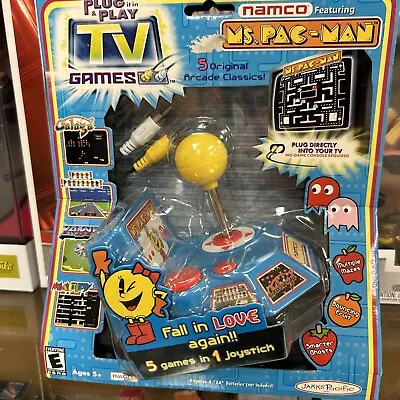 Namco Ms. Pac-Man 5-in-1 TV Plug N Play 2004 Jakks Pacific Arcade • $70