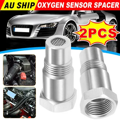 Pair O2 Oxygen Sensor Spacer Adapter Fix Eliminator M18x1.5 Extender Car Auto AU • $10.45