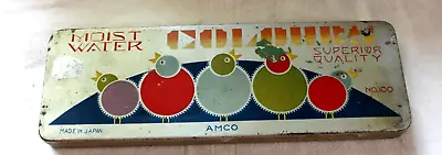 Vintage 1950's AMCO JAPAN Tin Litho Toy Watercolor Paint Box Colorful Birds • $34.99