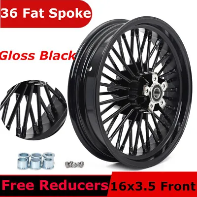 16  16x3.5 Fat Spoke Front Wheel For Harley Softail Ftaboy FLSTF Sportster X48 • $294.11