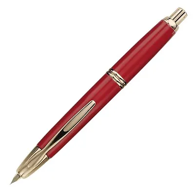 Pilot Vanishing Point Fountain Pen In Red & Gold - 18K Gold Medium Point NEW • $168