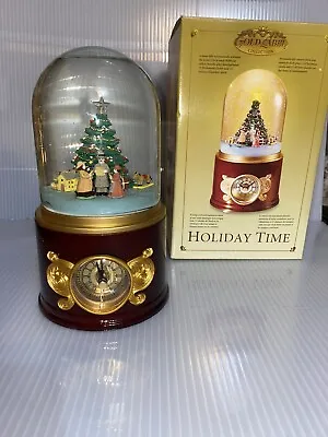 MR CHRISTMAS Gold Label Collection “Holiday Time” Musical Snow Globe Clock W/box • $27.65