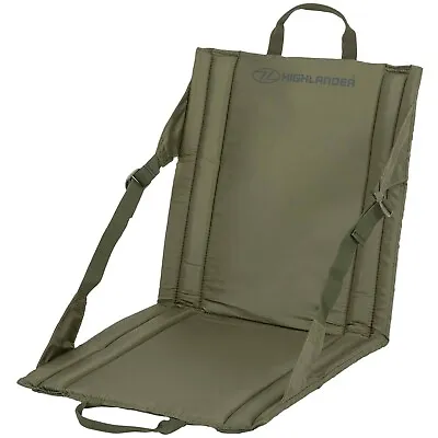 COMPACT DELUXE FOLDING SEAT Outdoor Camping Chair With Back Rest Festival Picnic • £19.33