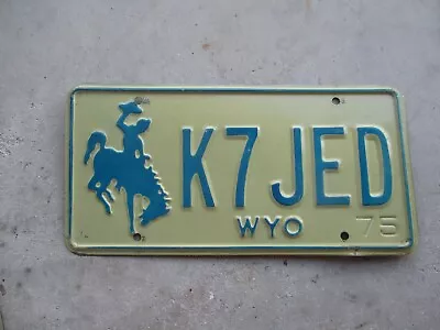 $30 • Buy Wyoming 1975 Ham Radio License Plate   # K7JED