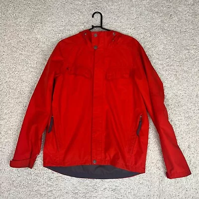 Prana Windbreaker Rain Jacket Mens Medium Red Hooded Pockets • $22.99