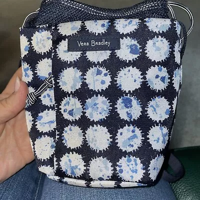 New Vera Bradley Navy Mini Drawstring Crossbody Reactive Small Shoulder Bag FS • $19.99