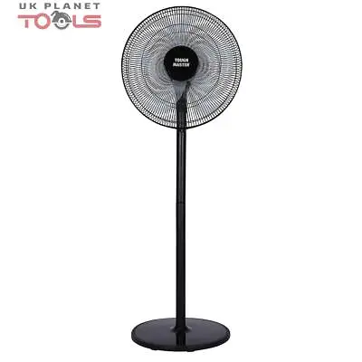 Floor Fan 16” Inch Portable Pedestal Fan 3 Speed Settings Adjustable Height • £23.69