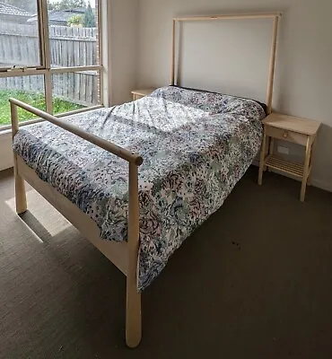 IKEA GJÖRA Bed Frame With BJÖRKSNÄS Bedside Tables - Excellent Condition • $800