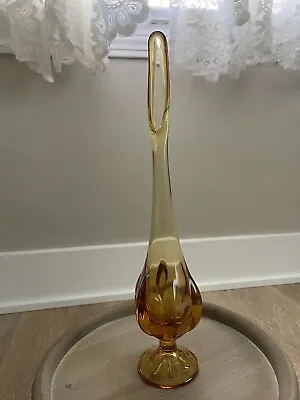 Viking Glass 6 Petal Swung Vase Amber 12.5” H • $30