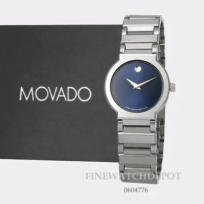 Authentic Movado Ladies Valor Tungsten Carbide Blue Dial Watch 0604776 • $2295