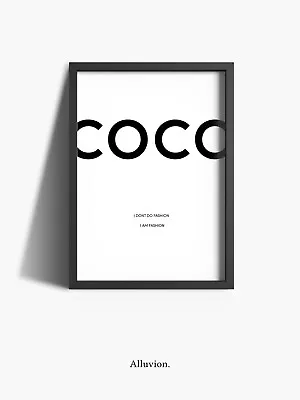 £5.99 • Buy COCO Fashion Designer Quote Print Bedroom Poster Wall Art Home Prints A3 A4 A5
