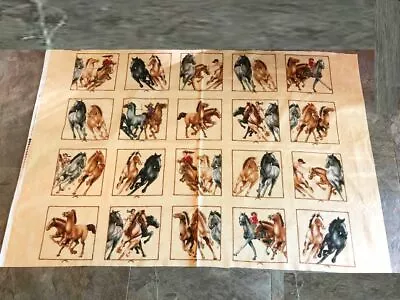 Fabric Panel Maywood Studio Western Cowboys And Native Indians~Perry Wahe • $10.50