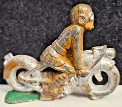 Vintage Manoil Lead Toy Soldier Motorcycle Rider Number Over Rear Wheel M-081 • $17.50