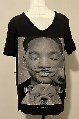 Elevenparis Life Is A Joke Will Smith Short Sleeve Size Medium Black T-shirt GC • £9.93