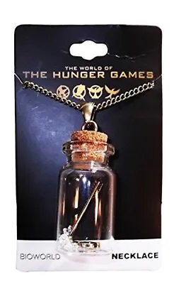 Bioworld Licensed THE HUNGER GAMES Mockingjay Bottle PENDANT On 20  Chain • $23.98