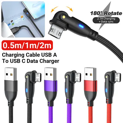 USB A To USB C/Micro USB Charging Cable For Samsung Data Charger Cord 0.5M 1M 2M • $5.93