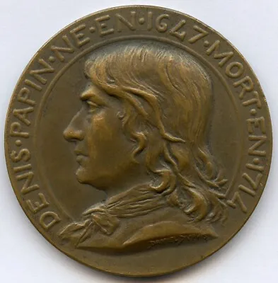 France Denis Papin Mechanical Industry Art Medal By Dupuis 45mm 44gr !!! • $10
