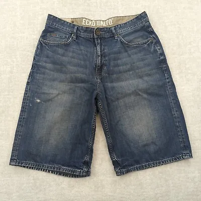 Ecko Unltd Baggy Jean Shorts Mens 36 Denim Relaxed Loose Skater Y2K Hip Hop • $15.95