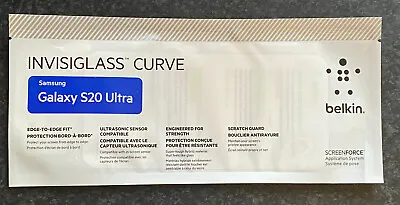 £2.49 • Buy BELKIN Galaxy S20 Ultra Screen Protector Invisiglass Curve Edge To Edge Fit