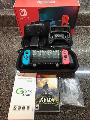 Nintendo Switch Bundle With 32GB SD Satisfye Grip Zelda BotW And More • $280