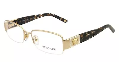 Versace VE 1175B Eyeglasses W/ Gold Frame And Non-Rx 53 Mm Diameter Lenses • $236.03