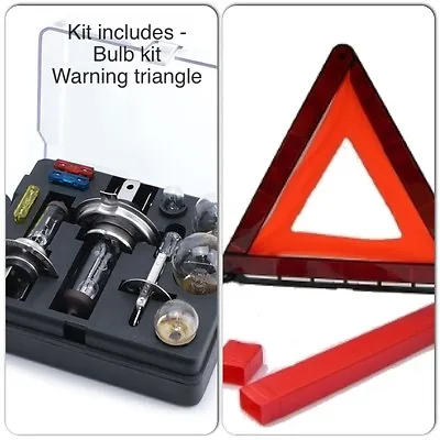 £9.99 • Buy Travel Legal Essentials Kit - Car Spare Bulb / Fuse & Breakdown Warning Triangle
