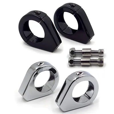 Motorcycle Fork Clamp Turn Signal Clamps Mount Bracket Kit 39mm 41mm 49mm Black • $14.98