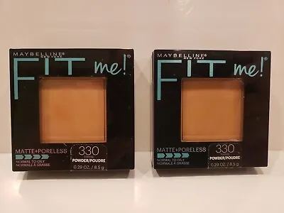 Maybelline~Lot Of 2~Fit Me! Matte & Poreless Powder Foundation~#330 Toffee~Seale • $14.99