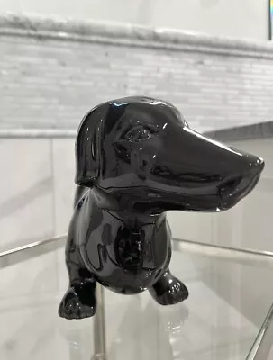 Dachshund Dog Figurine Black Ceramic Home Desk Shelf Decor Shiny • $19.49