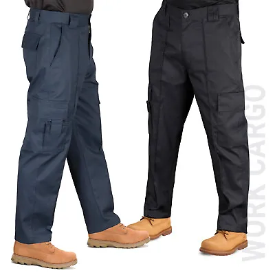 Men's WORK CARGO Trouser PH Multi Pockets Extra HEAVY DUTY UK Workwear • £12.99