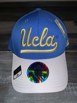 Men's Adidas Climalite UCLA Bruins Blue/White Offical Sideline Flex Hat NWT S/M • $20