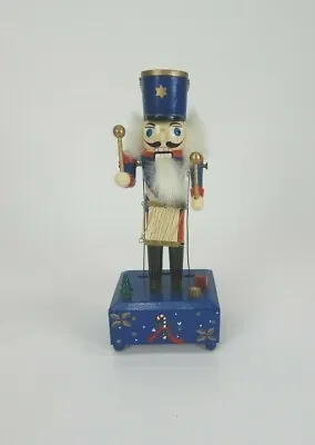 Wooden Nutcracker Drummer Music Box Wind Up Wooden Statue 10.75  **See Video** • $38