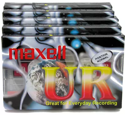 £12.97 • Buy 5 Maxell UR90 90 Minutes Blank Audio Media Recording Cassette Tapes NEW 