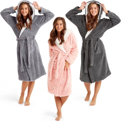 $41.75 • Buy Snuggaroo Womens Soft Fleece Hooded Bath Robe Dressing Gown